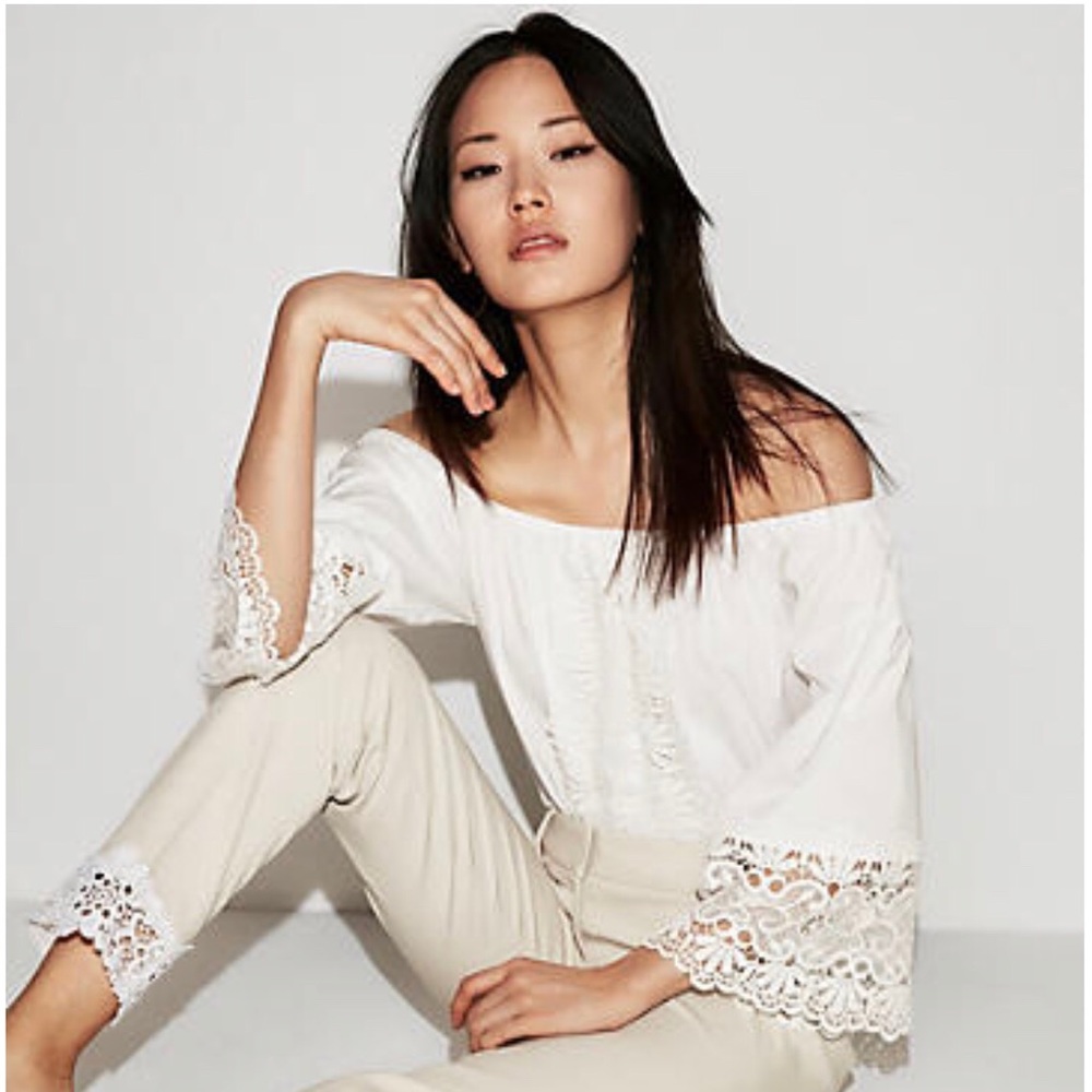 Off The Shoulder Crochet Lace Top